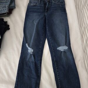JOE'S Dark Blue Straight Leg Distressed Women's Jeans